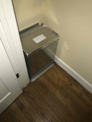 a close up of a door